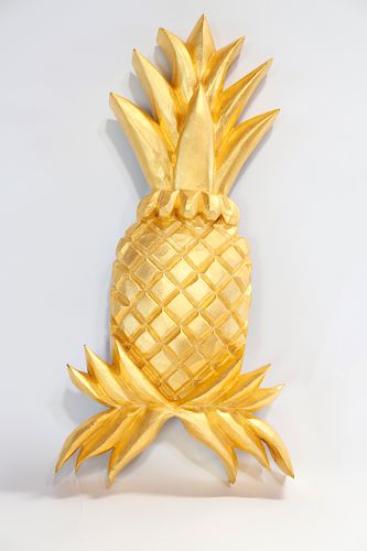 CARVED AND GILT WOOD PINEAPPLE