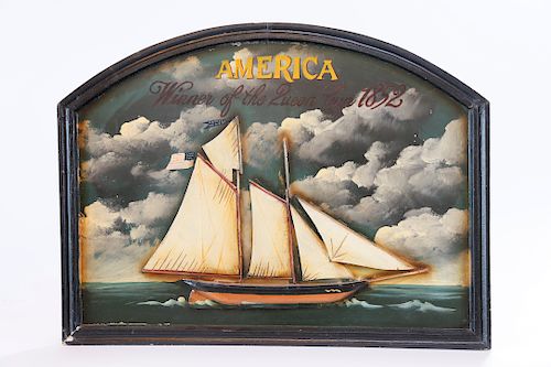 ANTIQUE STYLE "AMERICA YACHT" WOOD