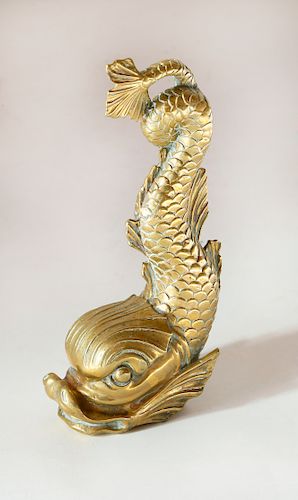 19TH CENTURY ENGLISH BRASS DOLPHIN