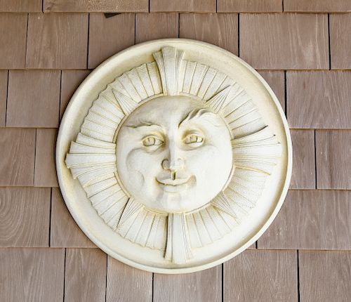 ROUND POURED PLASTER "SUN FACE"Round