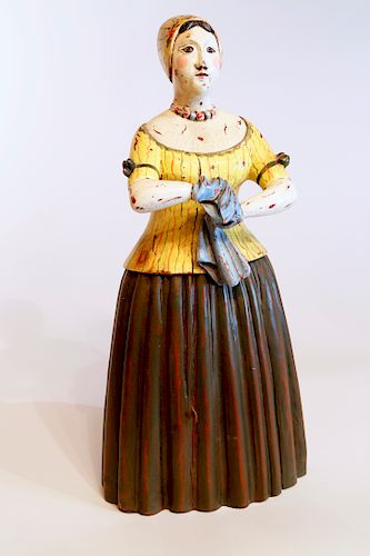 CARVED WOOD FIGURE OF AN AUSTRIAN