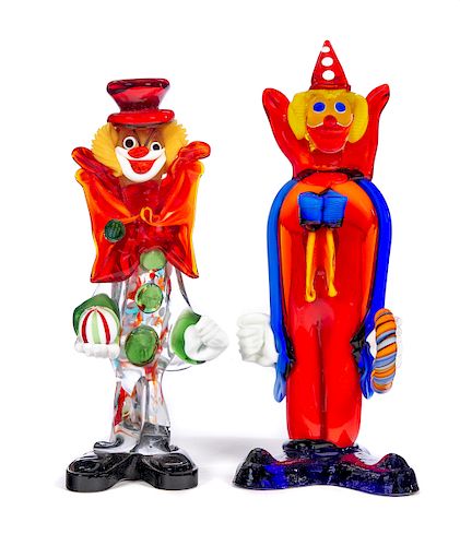 2 VENETIAN MURANO ART GLASS CLOWNSExcellent 37d91a