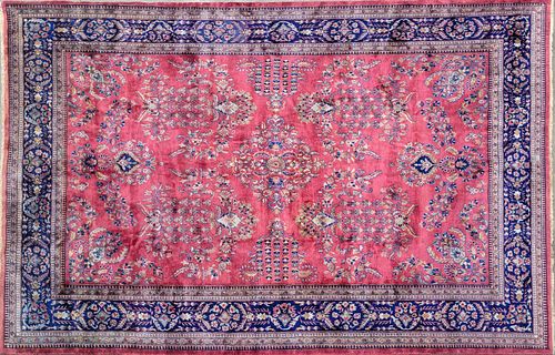 VINTAGE HAND KNOTTED WOOL SAROUK