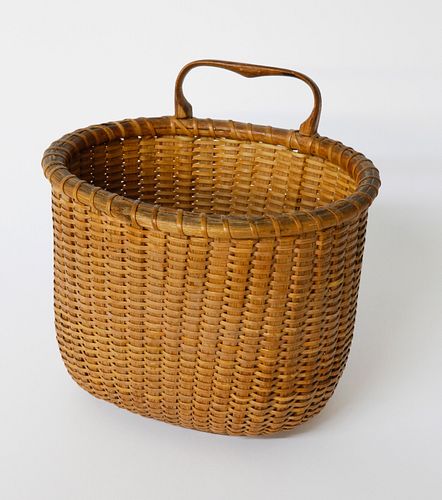 NANTUCKET WOVEN MAIL BASKET ATTRIBUTED