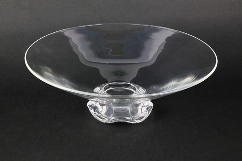 SIGNED STEUBEN CLEAR CRYSTAL BOWL 37d9e0