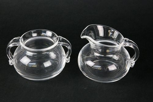 SIGNED STEUBEN CLEAR CRYSTAL CREAMER