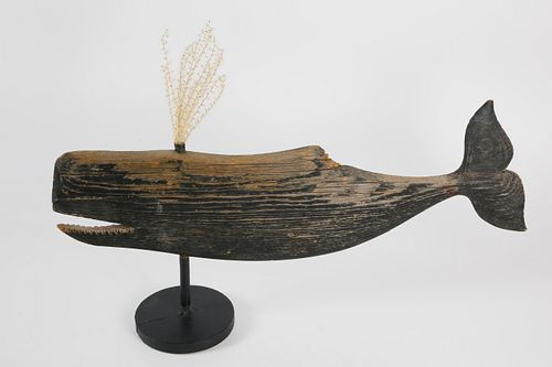 PRIMITIVE NANTUCKET WHALE WEATHERVANE,