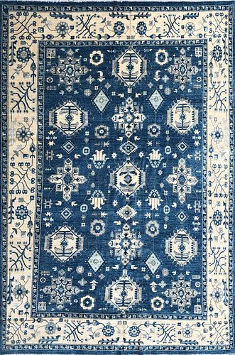 HAND KNOTTED WOOL BLUE PESHAWAR 37da4f