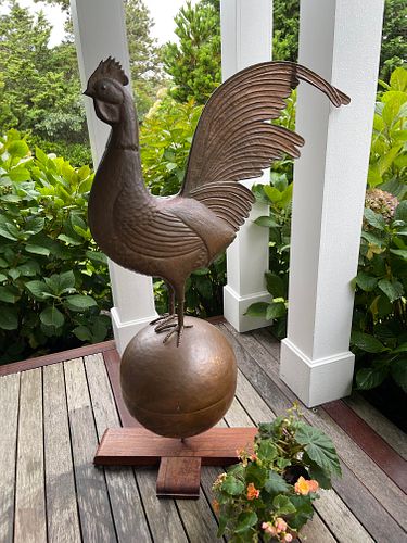 HAMMERED COPPER ROOSTER WEATHERVANE