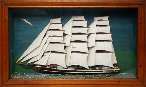 FOLK ART CLIPPER SHIP N LIGHT  37da96