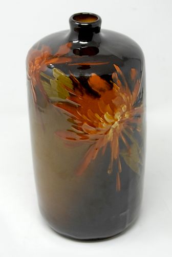 OWENS FLORAL ART POTTERY VASEOwens