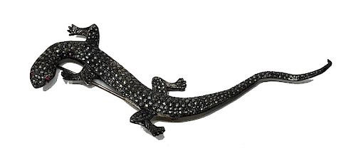 STERLING SILVER SALAMANDER MARQUSITE