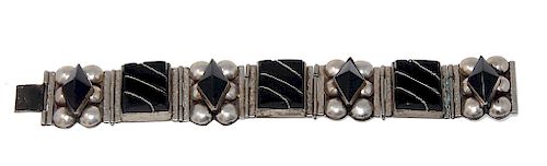 MEXICAN STERLING SILVER TAXCO CUT BRACELETMexico