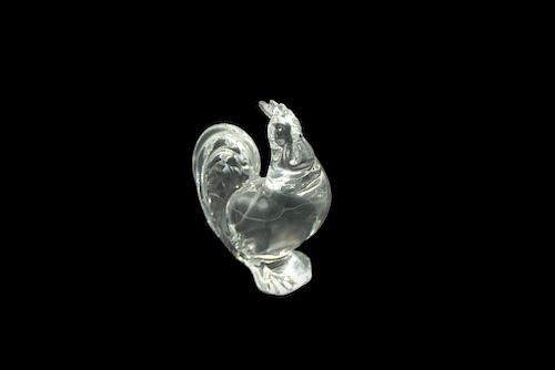 BACCARAT GLASS ROOSTER SCULPTURESigned 37dbdf