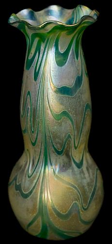 LOETZ IRIDESCENT ART GLASS SWIRLED