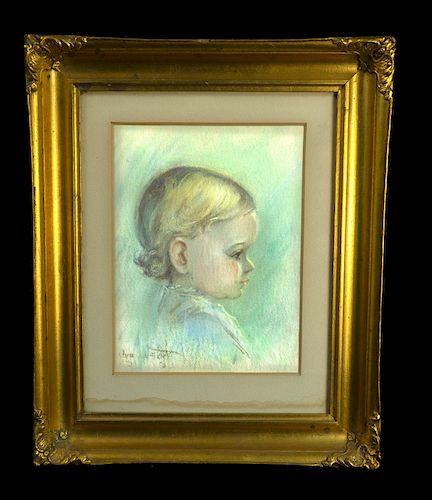 ARTIST SIGNED PASTEL PORTRAIT OF 37dc85