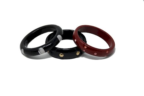 3 DOT BAKELITE BRACELETS 6 DOT