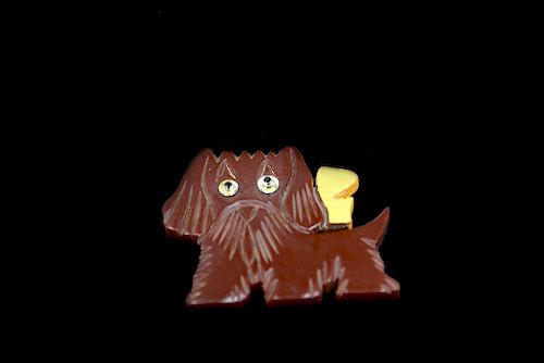 SCOTTIE DOG PIN WITH GLASS EYESScottie