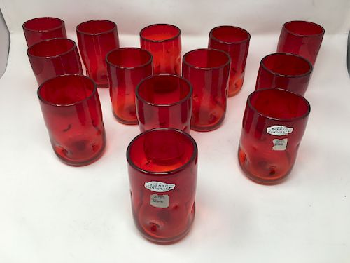 RUBY RED TUMBLERS BLENKO SET OF 37dd51