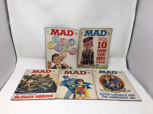 6 MAD MAGAZINES 1960S 1970S BATMAN KENNEDYIncludes: