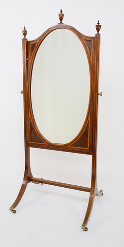 INLAID MAHOGANY FEDERAL STYLE CHEVAL