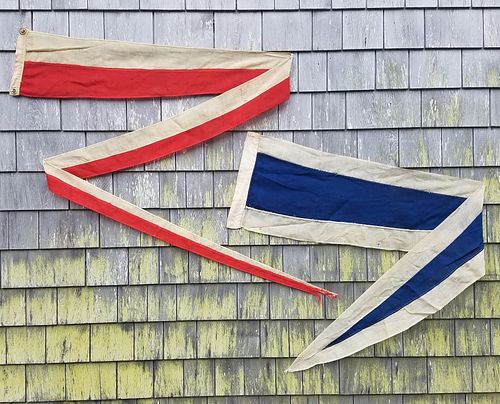 TWO ANTIQUE NAUTICAL YACHT PENNANT