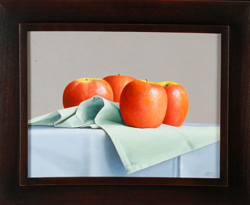 JANET RICKUS OIL ON BOARD APPLES 37dd8c