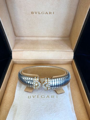 BVLGARI TUBOGAS DIAMOND CUFF 37dd99