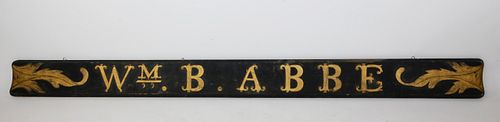 WM B. ABBE CARVED AND GILT QUARTERBOARD,