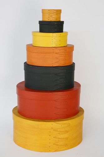 STACK OF 7 COLORFUL SHAKER OVAL