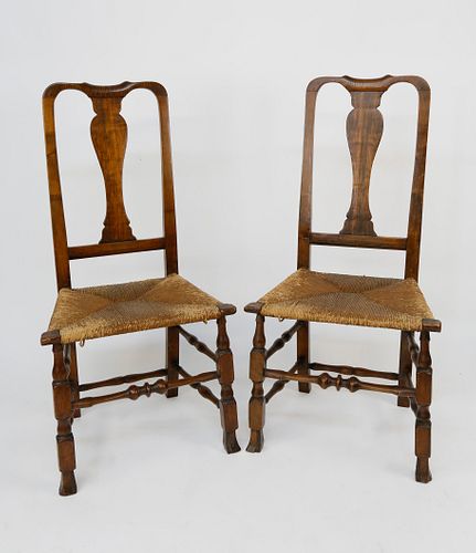 PAIR OF WILLIAM AND MARY SIDE CHAIRS  37ddfb