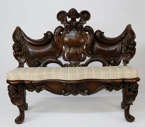 ENGLISH CARVED OAK ROCOCO REVIVAL 37de15