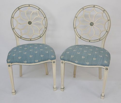 PAIR OF ENGLISH ADAMS STYLE DECORATED 37de1e