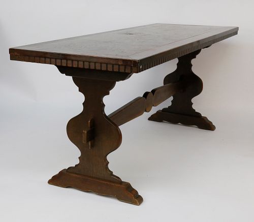 VINTAGE MAHOGANY TRESTLE DINING