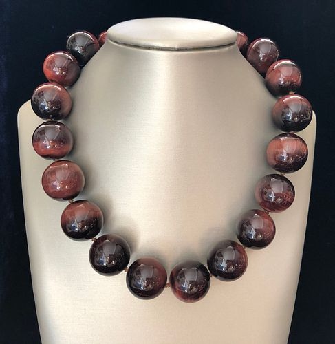 GRADUATED RED TIGER'S EYE BEAD