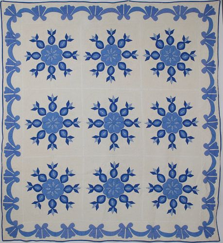 BLUE AND WHITE CALICO SNOW FLAKE  37deae