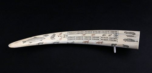 ANTIQUE ESKIMO SCRIMSHAW AND POLYCHROME 37defd