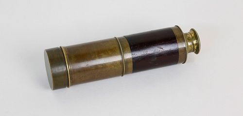 BRASS AND MAHOGANY FIVE-DRAW CAPTAIN'S