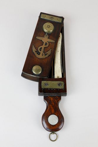 BRASS MOUNTED ROSEWOOD SHIP CAPTAIN S 37df61