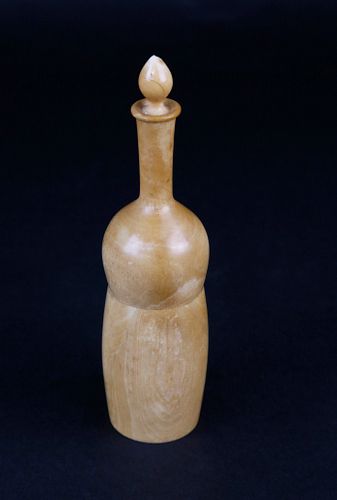 LARGE ANTIQUE WHALE IVORY BOTTLE 37df5d