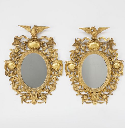 PAIR OF AMERICAN CARVED GILTWOOD