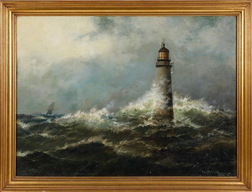 L.M. COOK OIL ON CANVAS "STORM