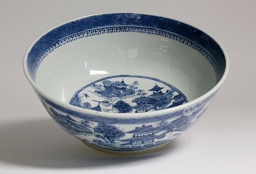 CANTON BLUE AND WHITE PUNCH BOWL  37df8b