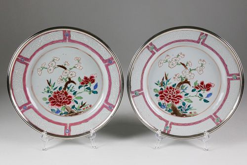 PAIR OF CHINESE EXPORT SILVER-MOUNTED