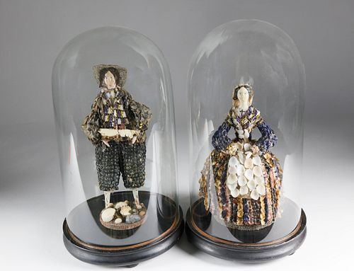 TWO FRENCH COQUILLE FIGURES, 18TH