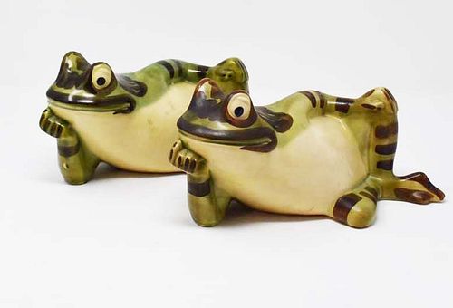 2 BRUSH POTTERY FROGS2 Brush pottery 37e070