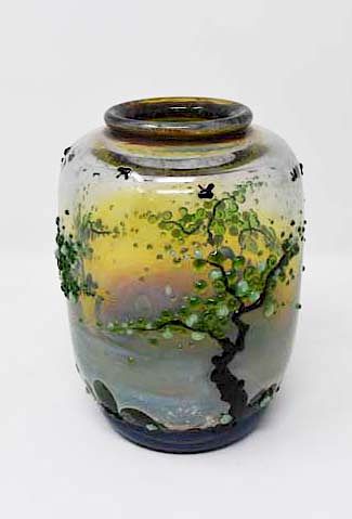 ART GLASS VASE SIGN JOHN NYGRENArt 37e0ba