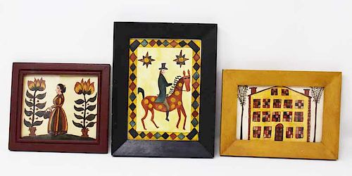 3 SIGNED ARLENE WHITE FOLK-ART