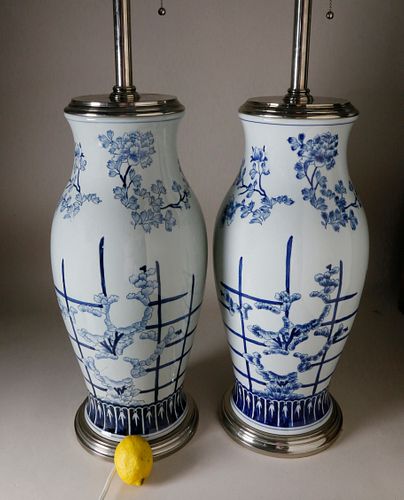 PAIR OF RALPH LAUREN CHINESE BLUE