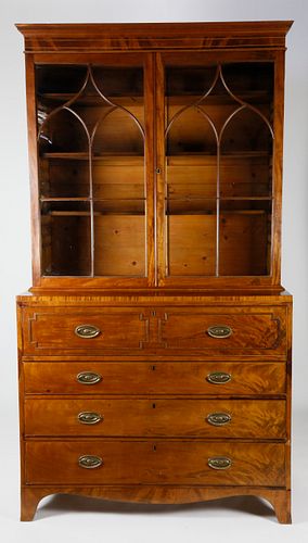 GEORGE III INLAID MAHOGANY SECRETARY